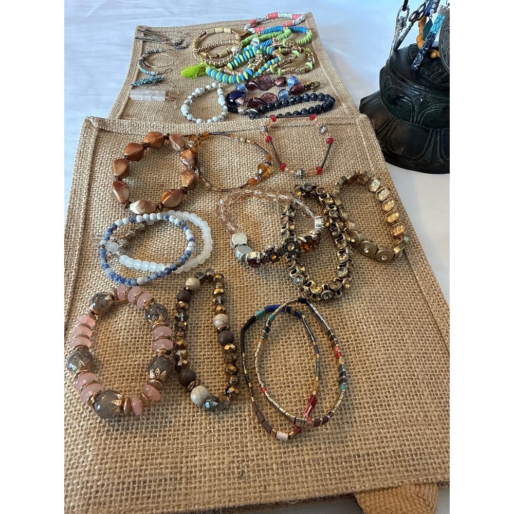 Mixed Lot Boho-Style Jewelry Necklaces, Bracelets, Earrings Boho Jewelry Bundle - Picture 4 of 11